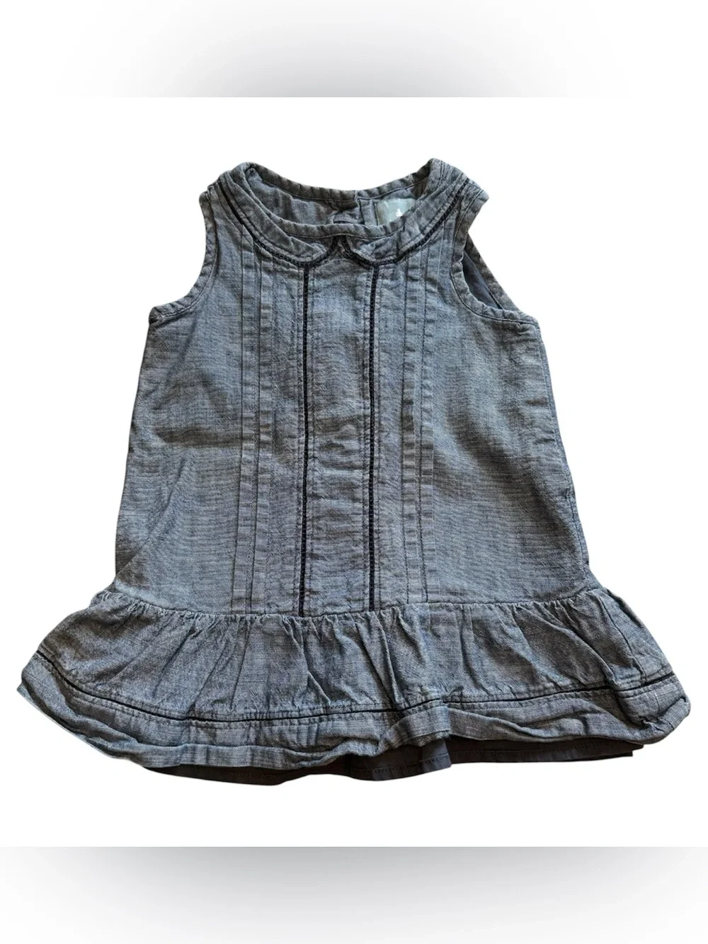 Baby Gap Denim Dress 6–12M Sleeveless Ruffle Hem Jean Style Baby Outfit